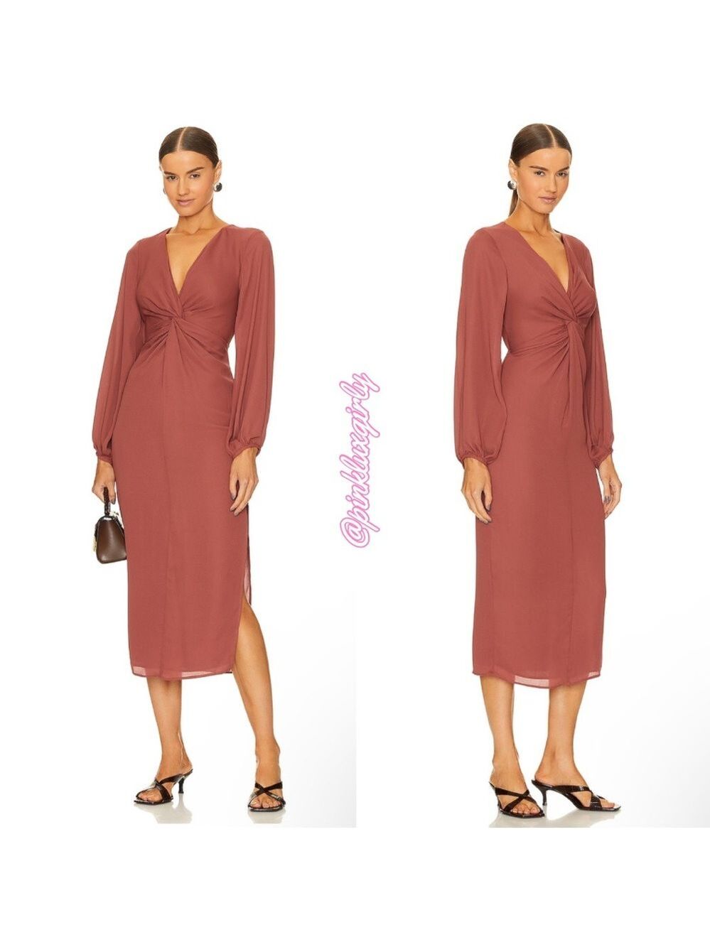 NWT $297 Krisa Twist Front Maxi in Cinnamon 🤎 - Picture 1 of 4